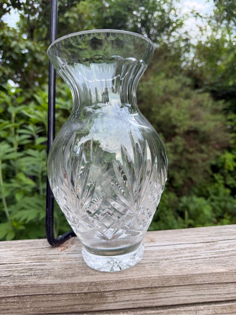 Vintage Rogaska 10.25” Crystal Vase Heavy 18” Around Center Urn Shaped Crystal